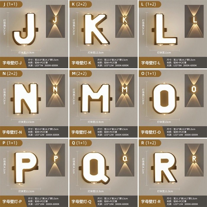 Outdoor Wall Light LED Modern Wall Lamp House Number Logo Indoor ...