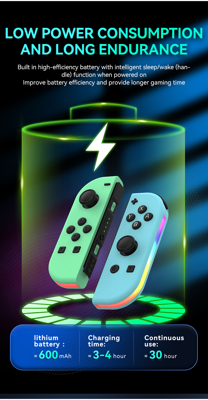Splatoon Wireless Control JoyCon Gamepad With RGB LED For Nintendo ...