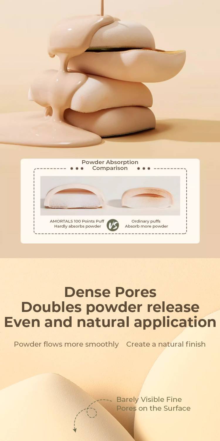 AMORTALS 100 Points Makeup Puff Set 尔木萄底妆100分粉扑套盒w收纳盒 不吃粉底液棉花糖超软化妆海绵美妆蛋 ...