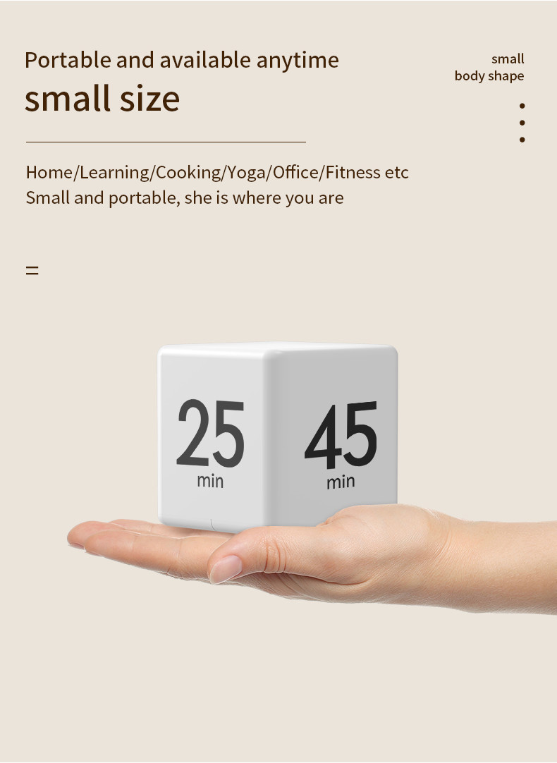 Digital Countdown Cube Timer Adjustable Sound & Vibration Rotation ...