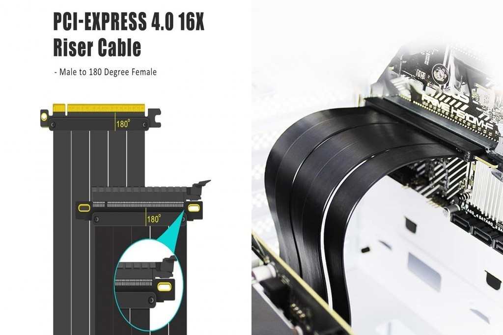 HUARMEY Pcie 4.0 Graphics Card Extension Cable Pcie 4.0 X16 Extension ...