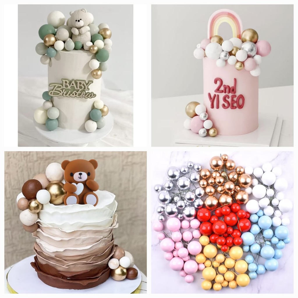 20pcs Multiple Colour Cake Decoration Ball Birthday Cake Decoration ...