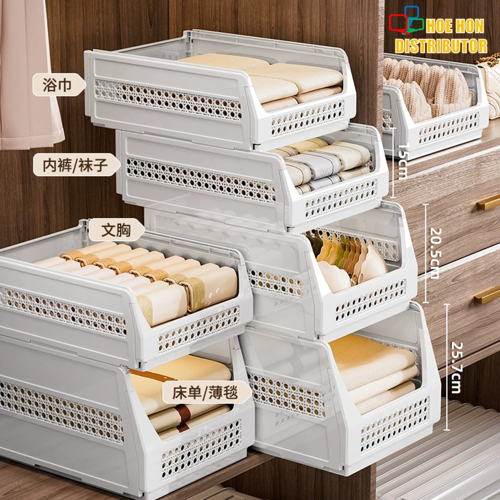 [Foldable & Stackable] Storage Rack YM9615 Wardrobe Clothing Laundry ...