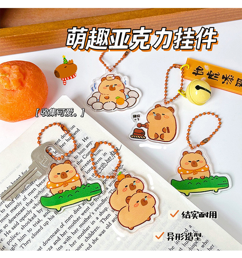 Kapibara Keychain Charm Key Ring Cute Capybara Keychain Pendant Cartoon ...