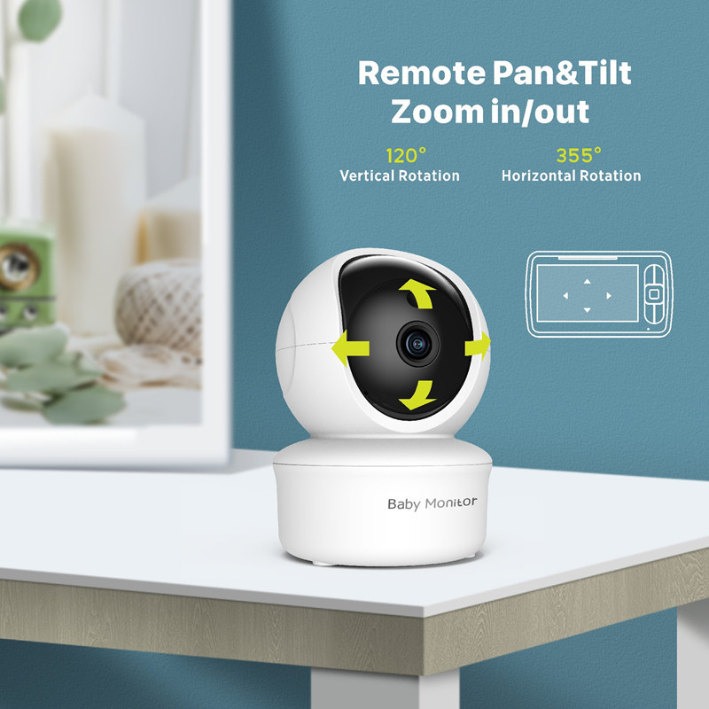 5 Inch Baby Monitor with Camera 360° Pan-Tilt 1000ft Mother Kids ...
