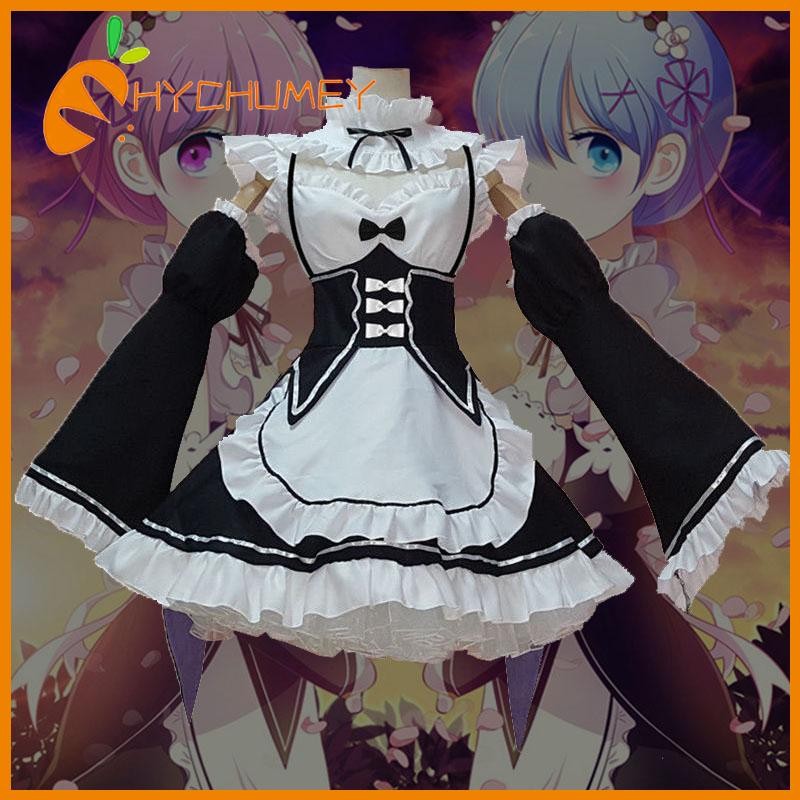 Rem and Ram Black Flat Shoes Cosplay Costume Accessory ReZero Re:Zero SD00909