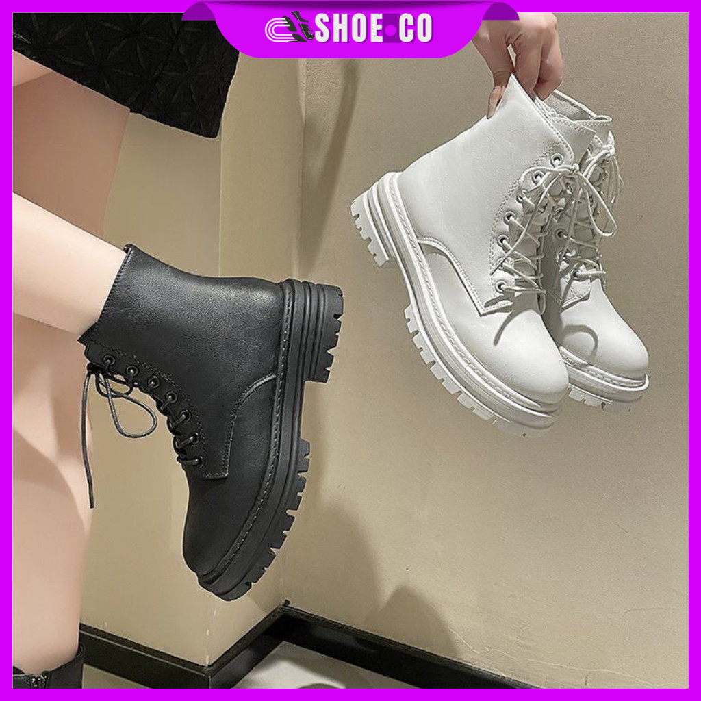 SHOE.CO Sizes 36 41 Martin boots hot style lace up internet celebrity handsome motorcycle boots Shopee Malaysia