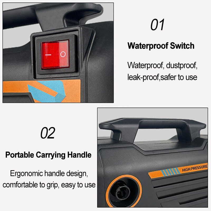 3000W High Pressure Water Jet Car Wash Home Cleaner Spray Car Washer ...