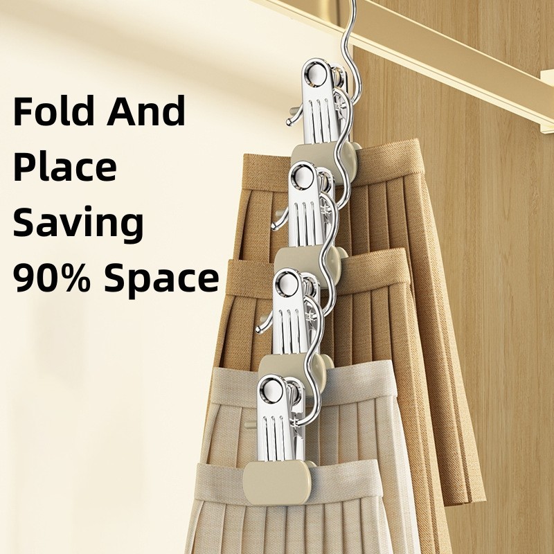 Multifunctional 3-character Clip Single Hook Wardrobe Storage Pants ...