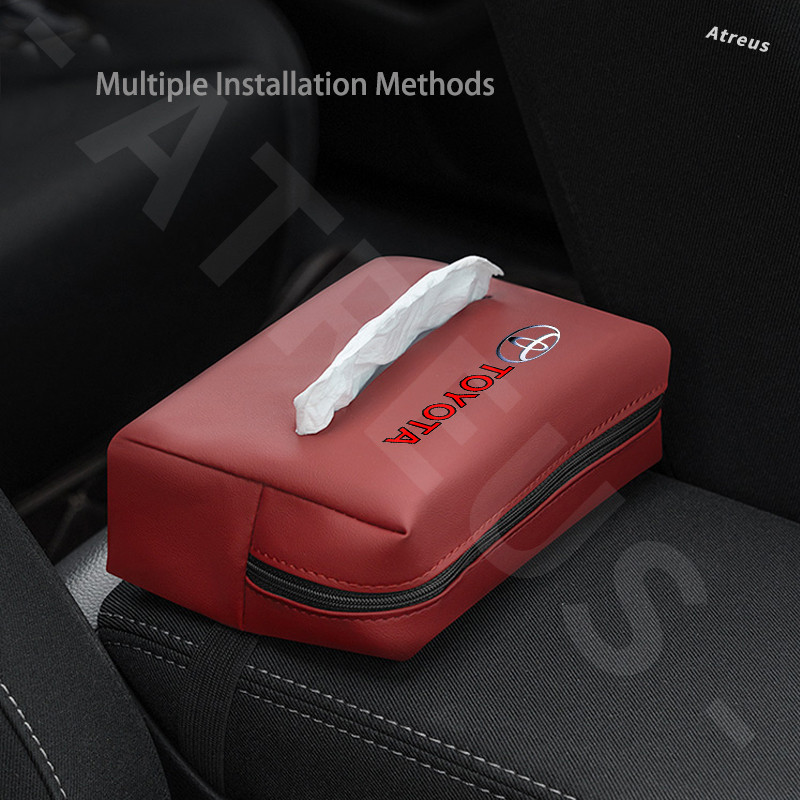 Toyota GR TRD Car Seat Back Leather Tissue Box Holder Auto Sun Visor ...