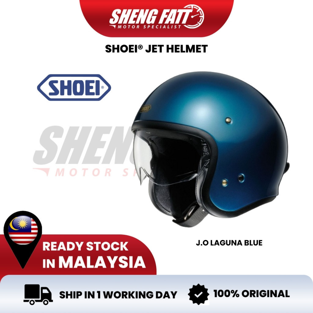 SHOEI JO Helmet Laguna Blue Open Face Original SIRIM JO Retro Helmet ...