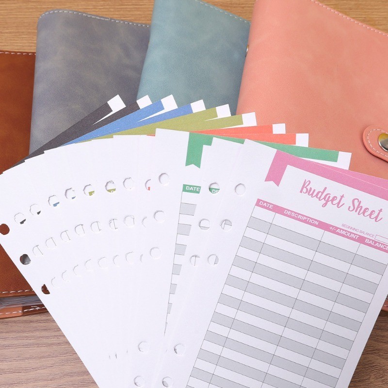 6 Holes Loose-leaf Notebook for Financial Management / Money Cash Bill ...