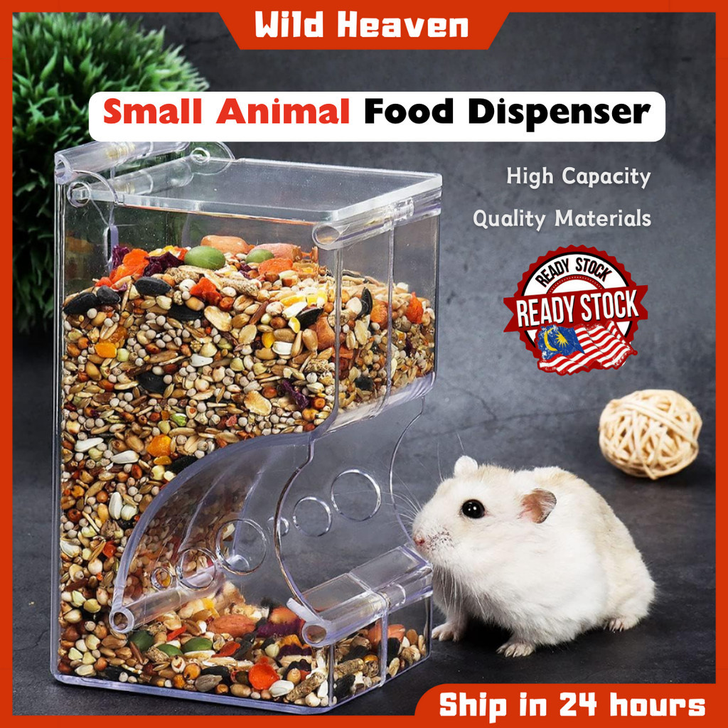 Acrylic Hamster Feeder Small Animal Automatic Hemster Accessories Food Dispenser Feeding Dish