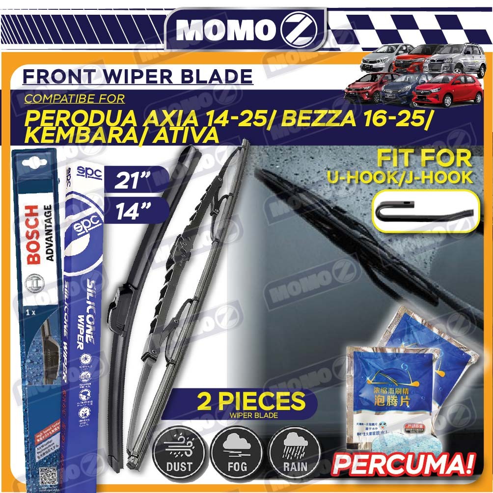Car Perodua Axia Bezza Ativa Kembara Front Wiper Blade Bosch Advantage ...