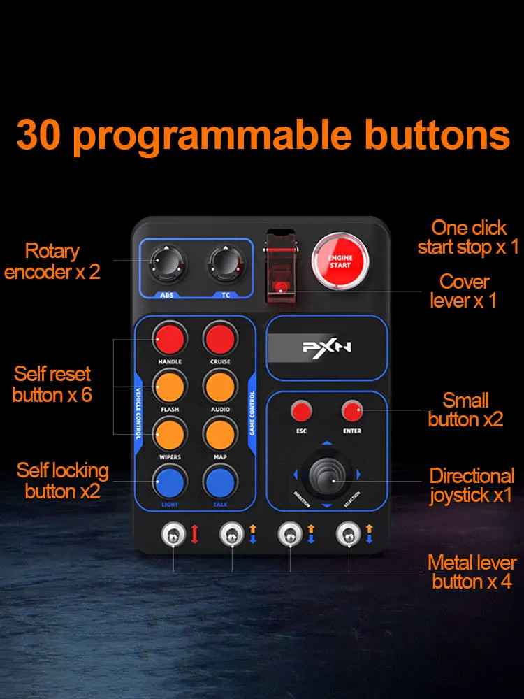PXN CB1 Simulator Race Central Control Box 30Programmable Button ...
