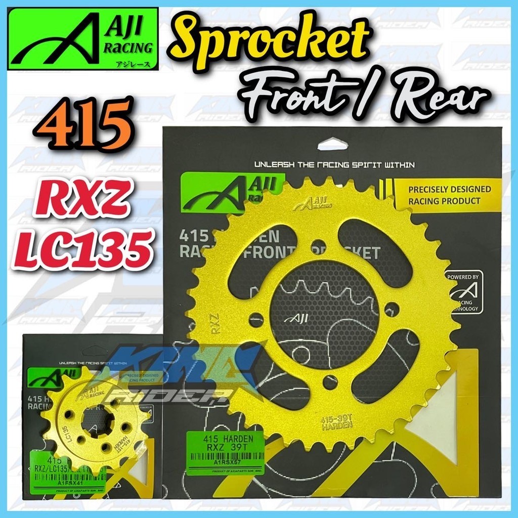 AJI RACING 415 RXZ LC135 Y15 Y15ZR Gold Heavy Duty Sprocket ORIGINAL ...