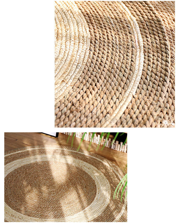 Romantika Woven Straw Round Floor Mat 100cm Natural Hand Woven Country ...