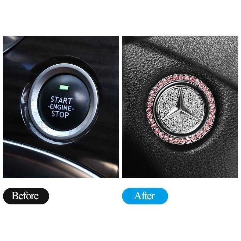 BMW Diamond inlay One click start button Car Ignition switch Sticker ...