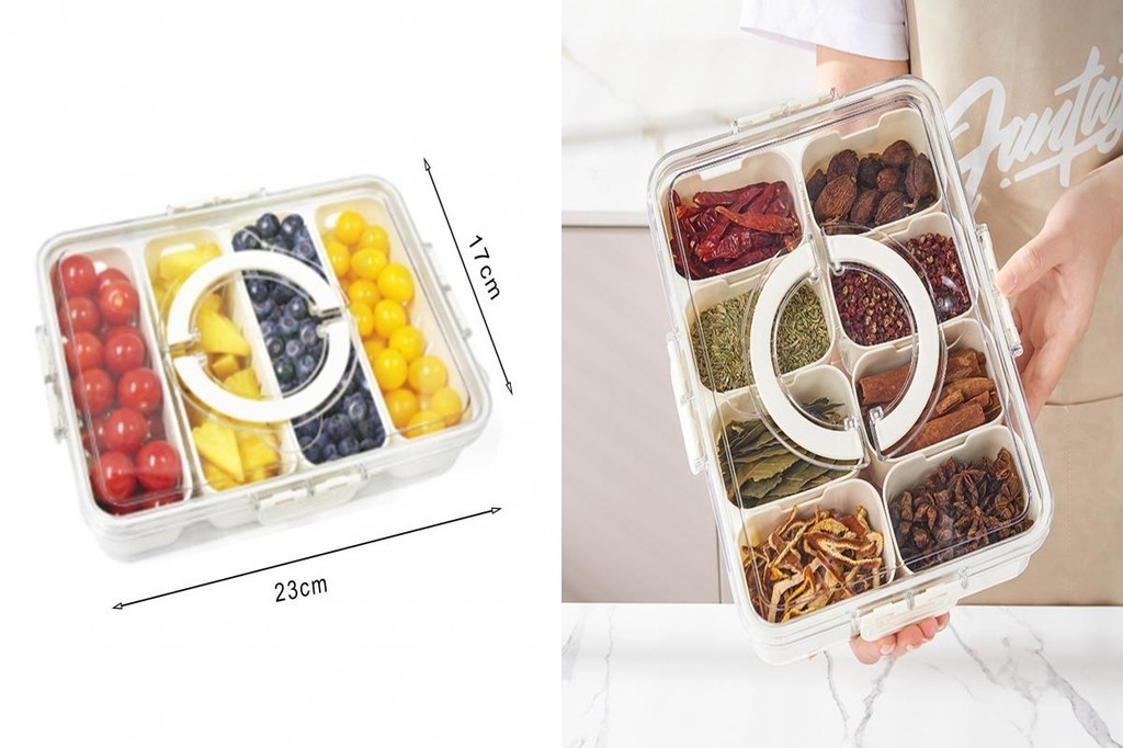 [Nice] Crisper Box with Portable Design Snack Box Container with Lid 8 ...