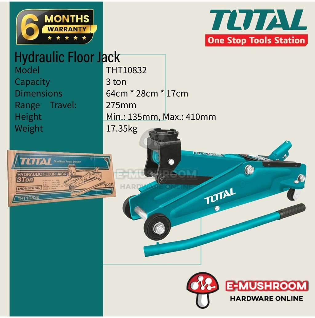 Total 3 Ton Hydraulic Floor Jack 液压落地千斤顶 Tht10832 Shopee Malaysia