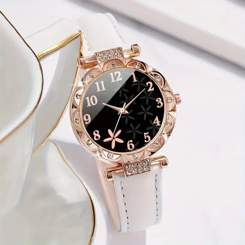 Latest Friendship Woman Watch Exquisite Leather Strap Flower Dial ...