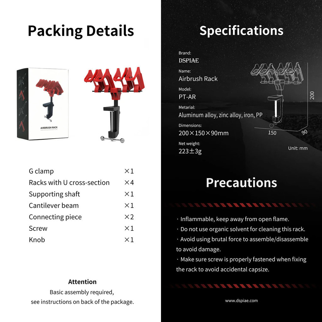 Dspiae Airbrush Rack / Airbrush Holder PT-AR Air Brush Holder ...