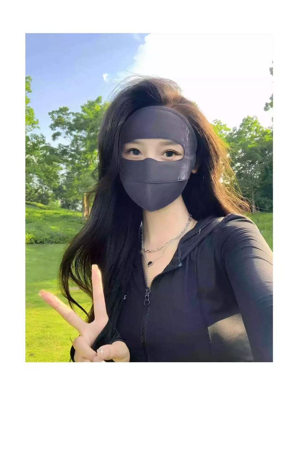 Full face sunscreen mask UV protection Fishbone face Gini breathable ...