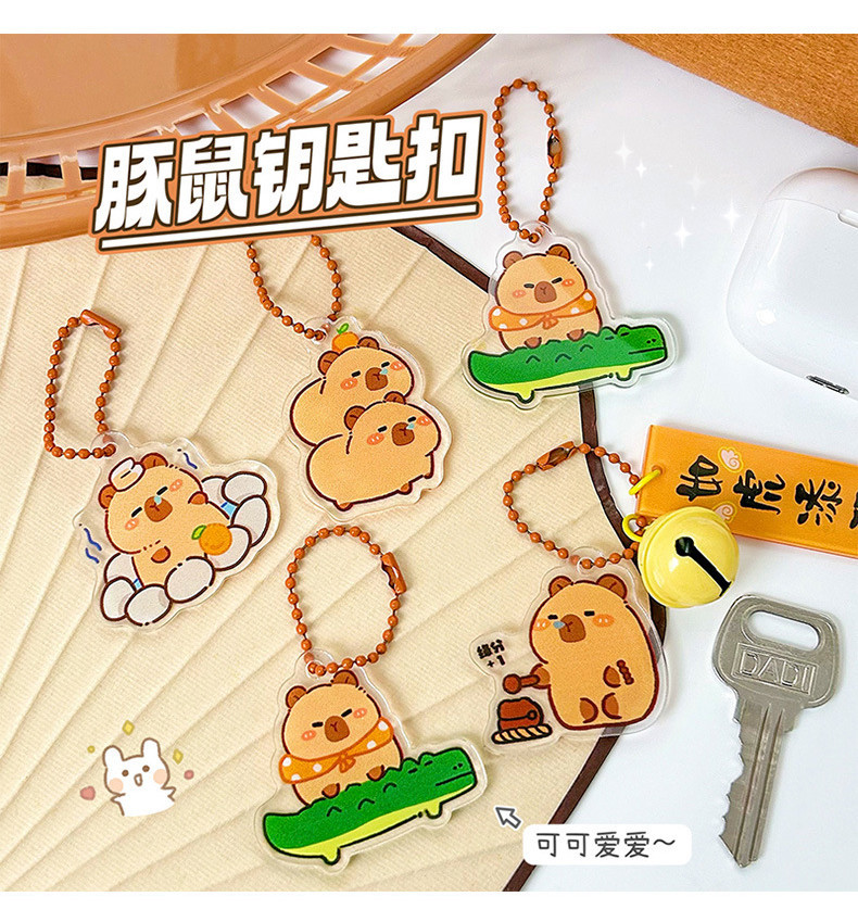 Kapibara Keychain Charm Key Ring Cute Capybara Keychain Pendant Cartoon ...
