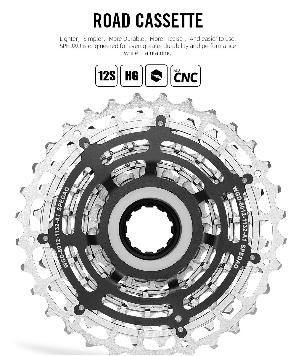 SPEDAO 12 speed Road Bike Cassette Cogs 12Speed Cogs 11-32T CNC Bicycle ...