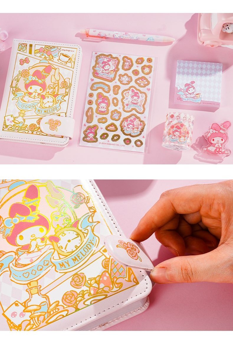 Sanrio Handbook Gift Box Set Kuromi Melody Notebook Cane Material Full ...