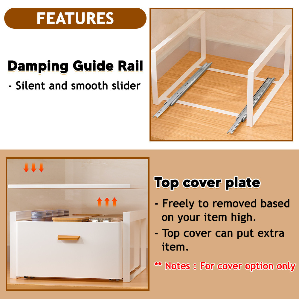 Innohut Stackable Kitchen Pull Out Drawer Sliding Cabinet Basket Laci ...
