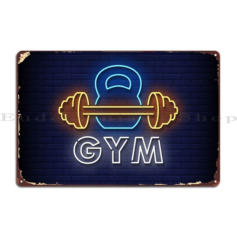 Gym Neon Sign Metal Plaque Pub Garage Decoration Garage Character ...