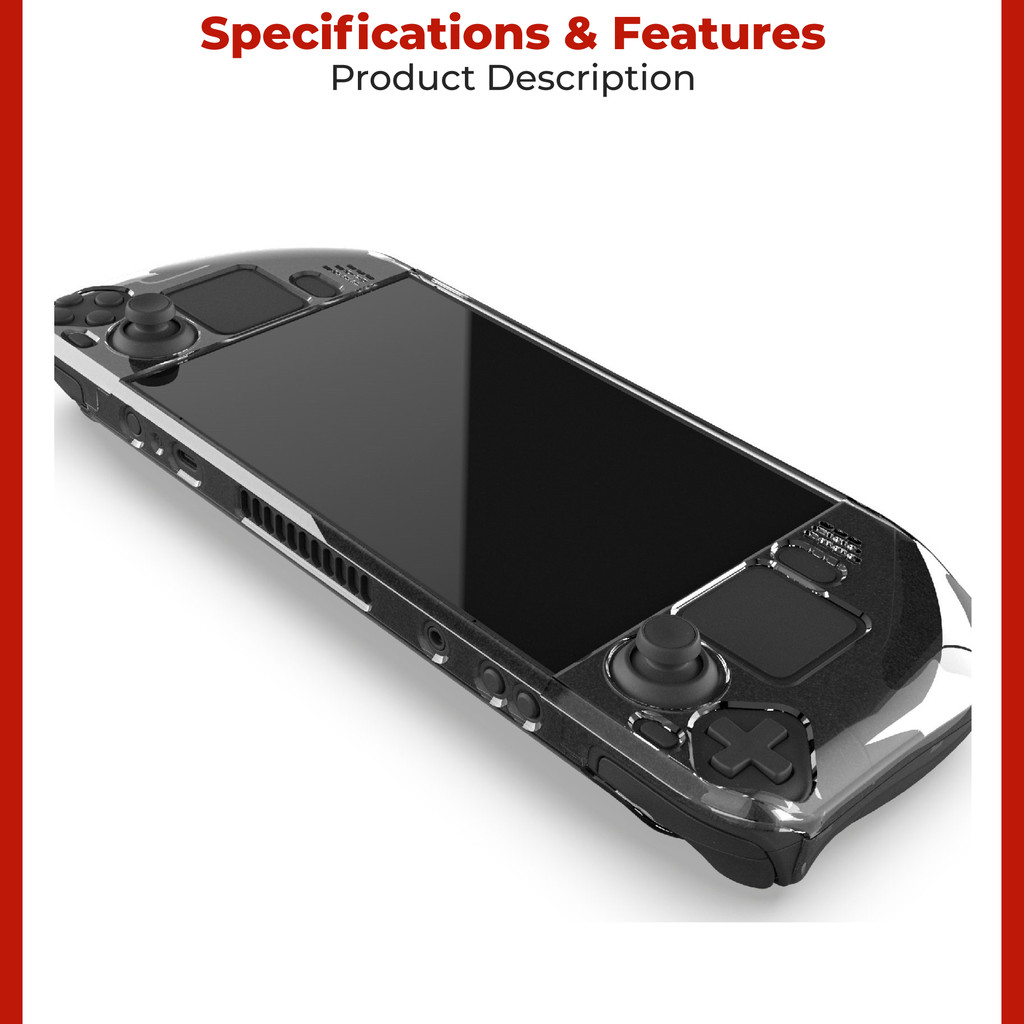 PGTECH Steam Deck SteamDeck Crystal Clear Case Hard Protective Cover GP ...