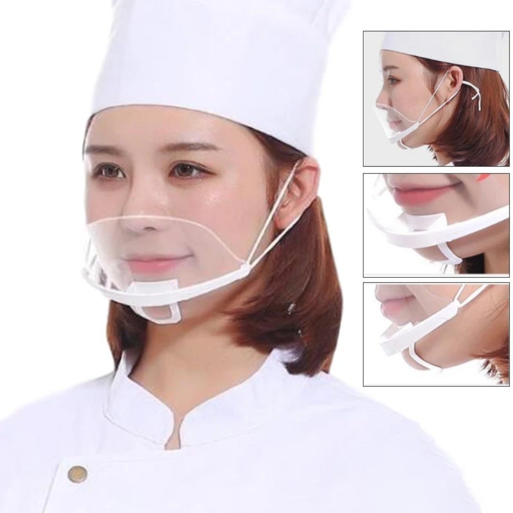1/5Pcs Catering Waiter Mouth Mask - Chef Mouth Mask - Transparent ...
