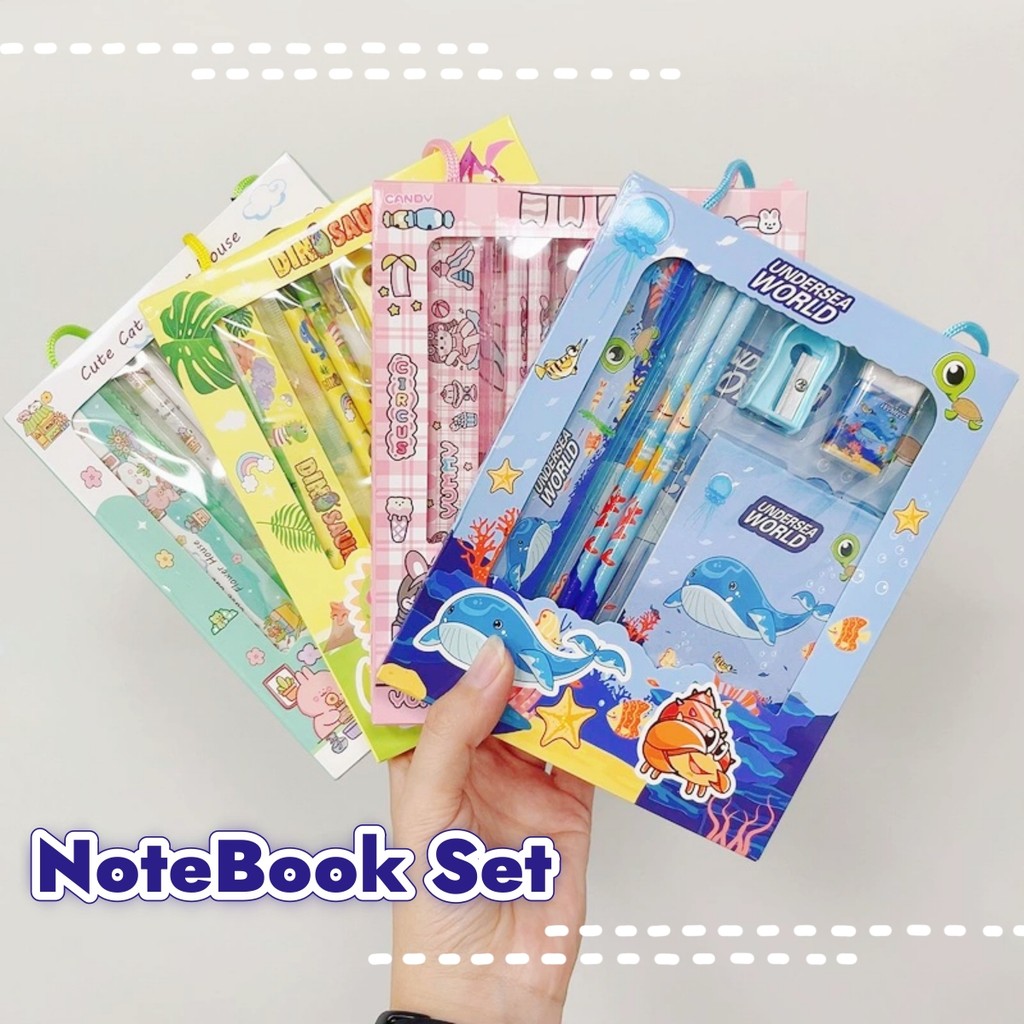 Children Kids Notebook Stationary Set Student Cute Cartoon Gift ...