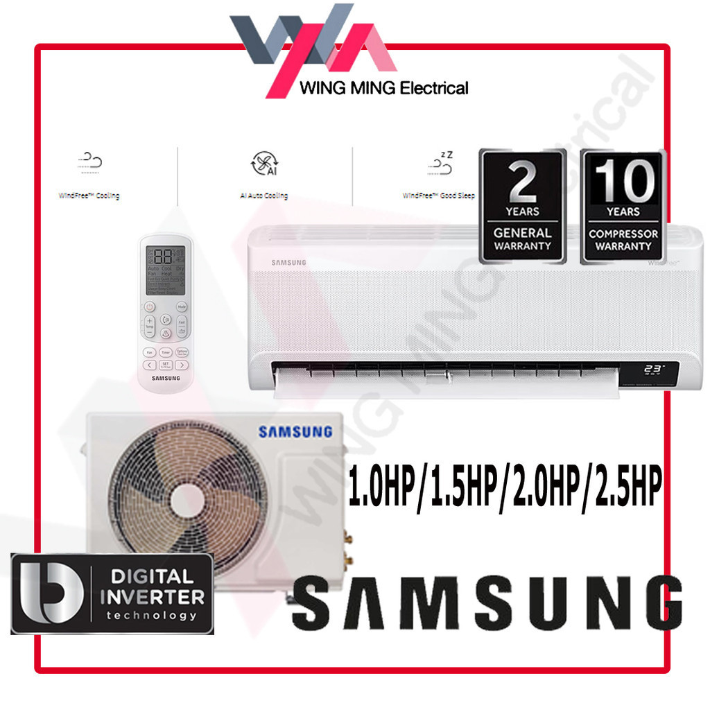 Samsung Air Conditioner R32 (1.0HP-2.5HP) WindFree Premium Plus ...