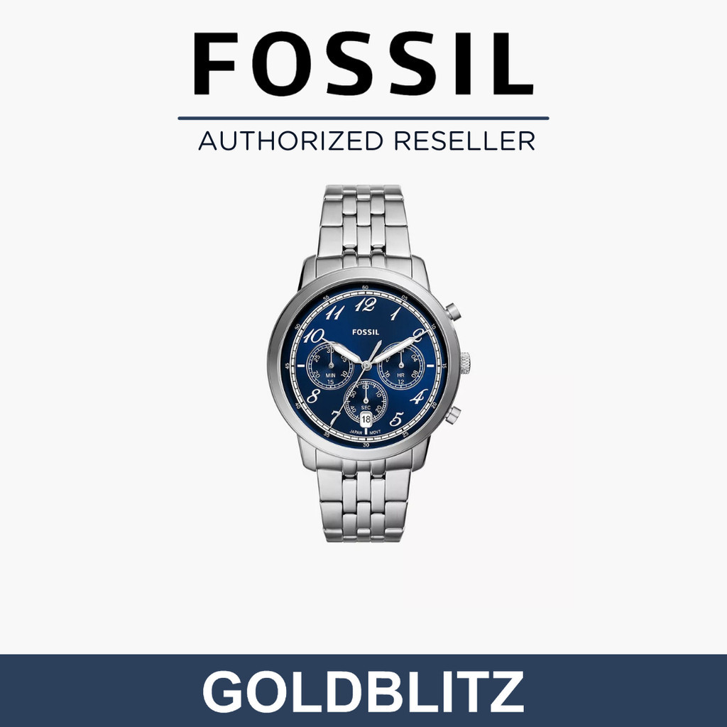 Fossil FS6025 Navy Sunray Dial Neutra Chronograph Stainless Steel Watch ...
