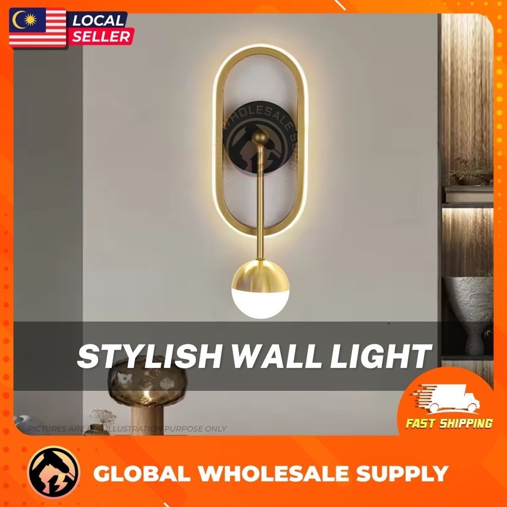 Modern Wall Light Fixture Gold Wall Mounted Lamp Indoor LED Wall Sconce ...