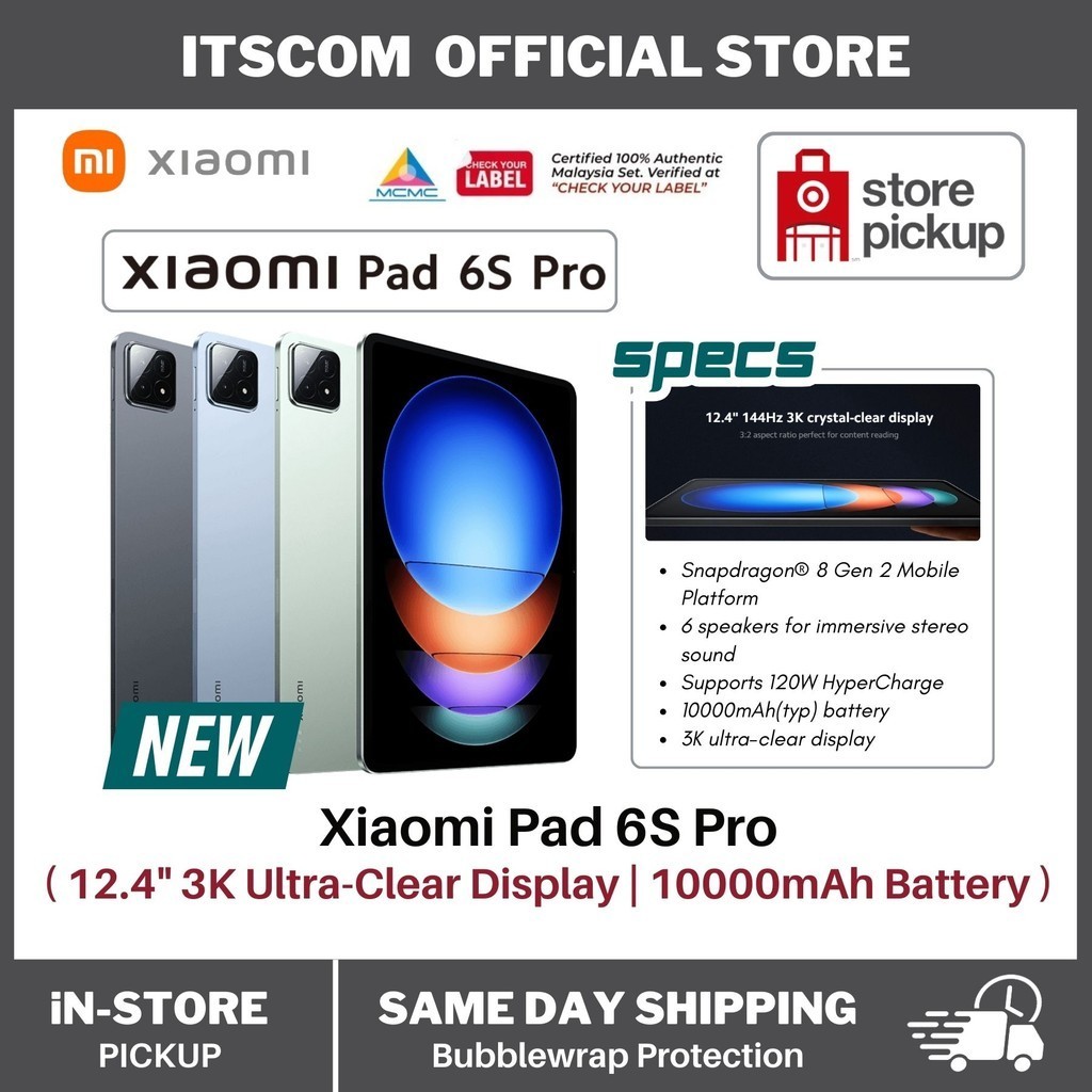 Xiaomi Pad 7 Tablette 12 + 256 Go - Écran 3,2K 144 Hz - Processeur Snapdragon 7 Gen 3 - Batterie 8850 MAh