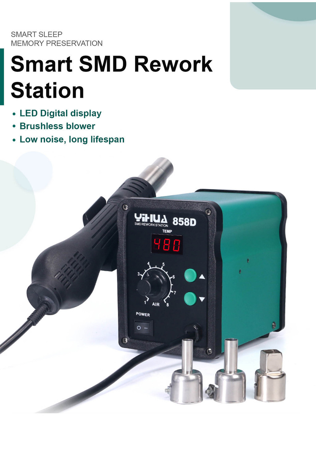 [Luminense] Yihua 858D Air Blower Rework Station LED Digital Display ...