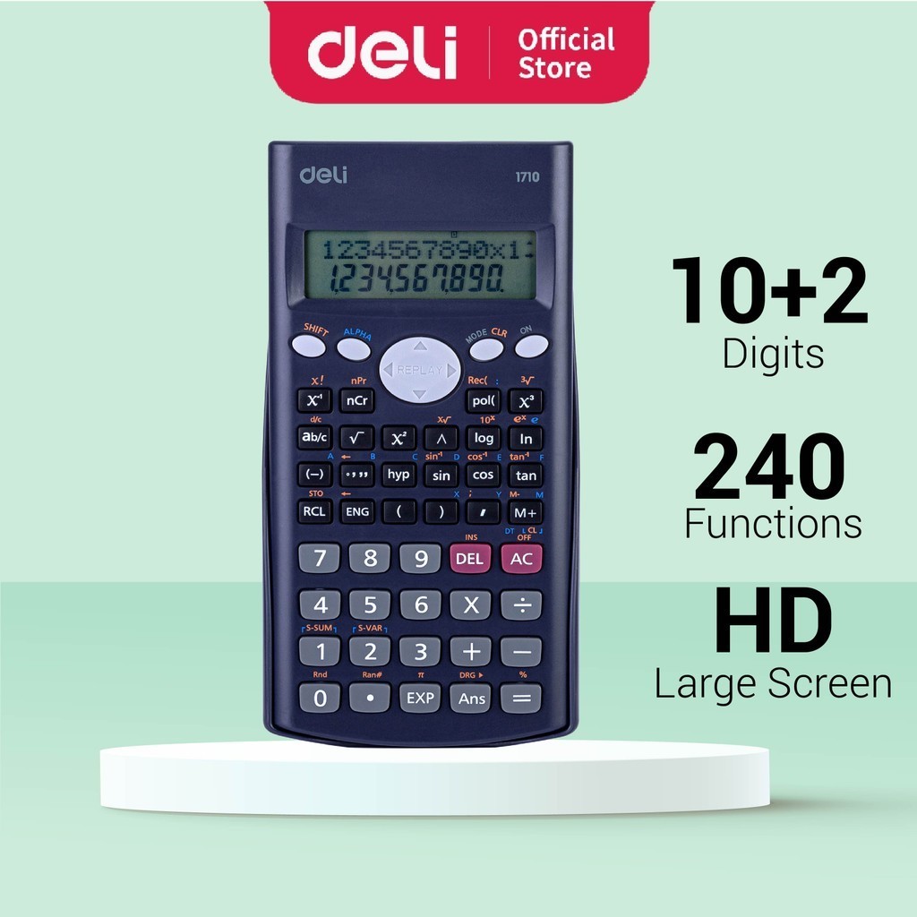 Deli 240 Function Scientific Calculator Double Line Display 12 Digits ...