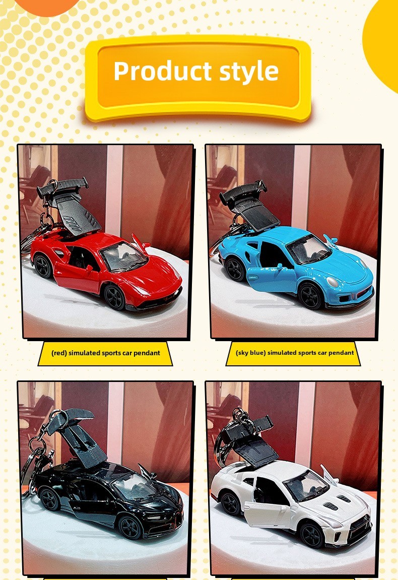 Creative Simulation Mini Sports Car Keychain Small Pendant Cartoon ...