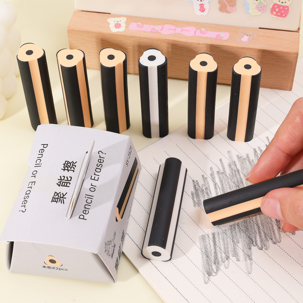 5Pcs/ Set Creative Pencil Shaped Eraser - Low Residue TPR Material ...