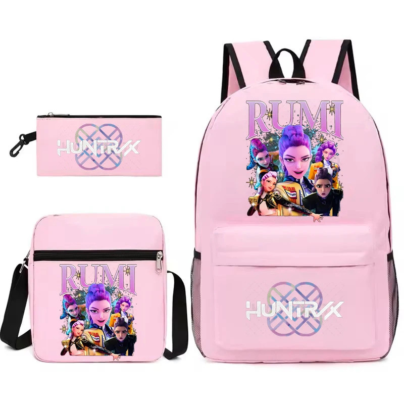 KPOP Demon Hunters Rumi Backpack For Girls And Boys Anime 3-Piece Set ...