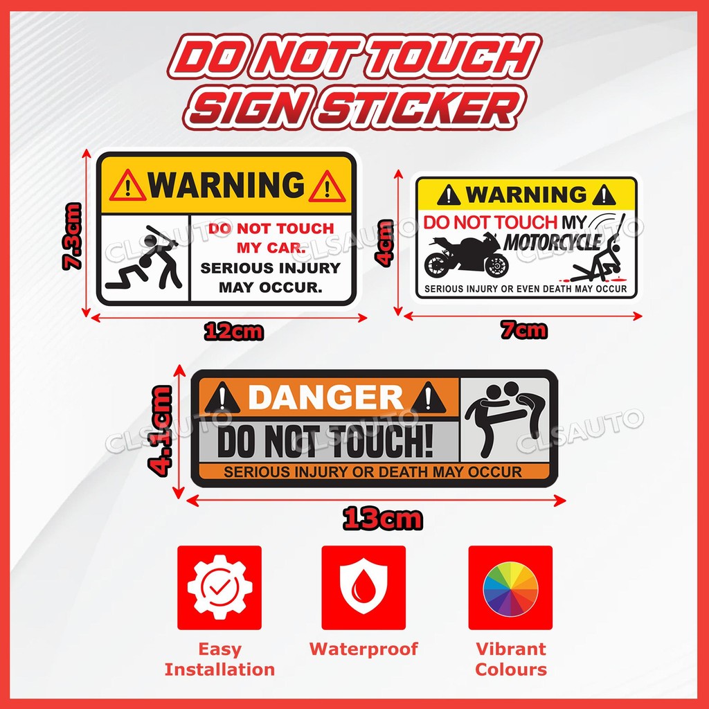 Do Not Touch My Car Sticker Motorbike Automotive Waterproof Funny ...