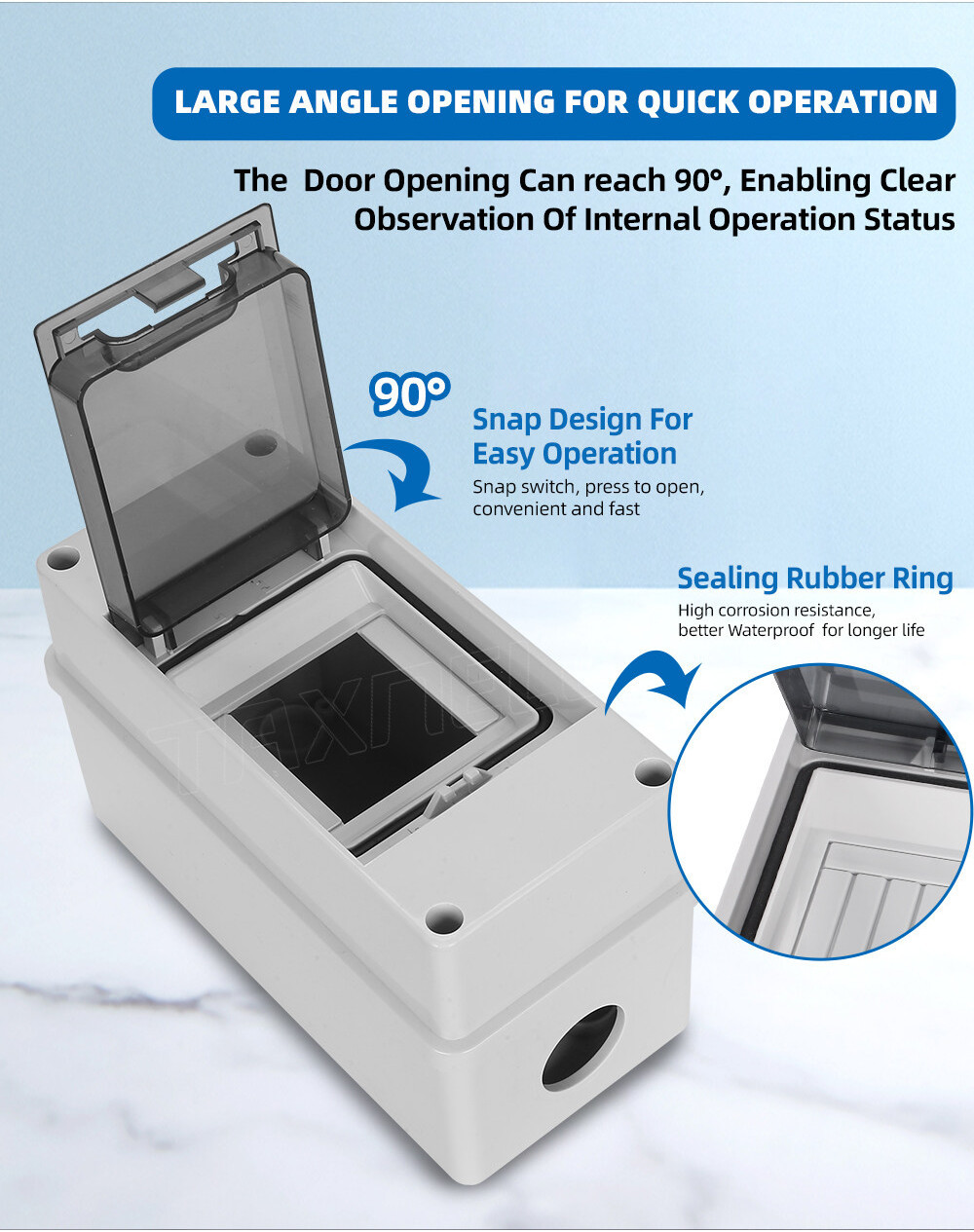 IP65 Waterproof Electrical Distribution Box 2 3 5 Ways PC Plastic ...