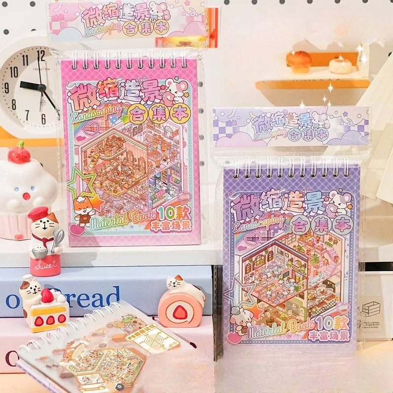 Miniature Scene Landscaping Sticker Book 3D Scene Collection for Kids ...