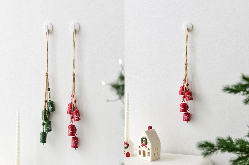 Christmas Bells Decorations Window Hanging Bells Snowflake Design ...