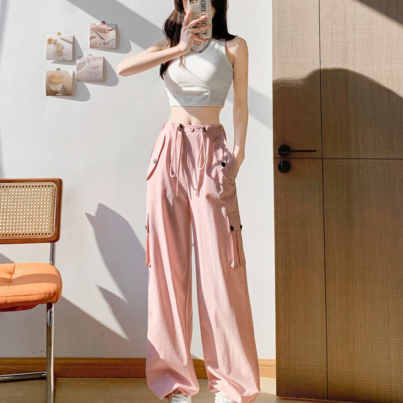 Women's High Waist Wide Leg Casual Pants New American Sweatpants with