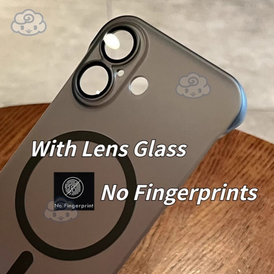 Matte Borderless Clear Magnetic Camera Glass Phone Case For Iphone 16 
